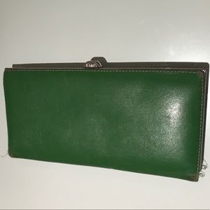 Lodis Kelly Green clutch/wallet. Leather